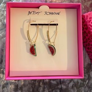 Fun summertime Betsey Johnson watermelon dangle earrings, new with tag